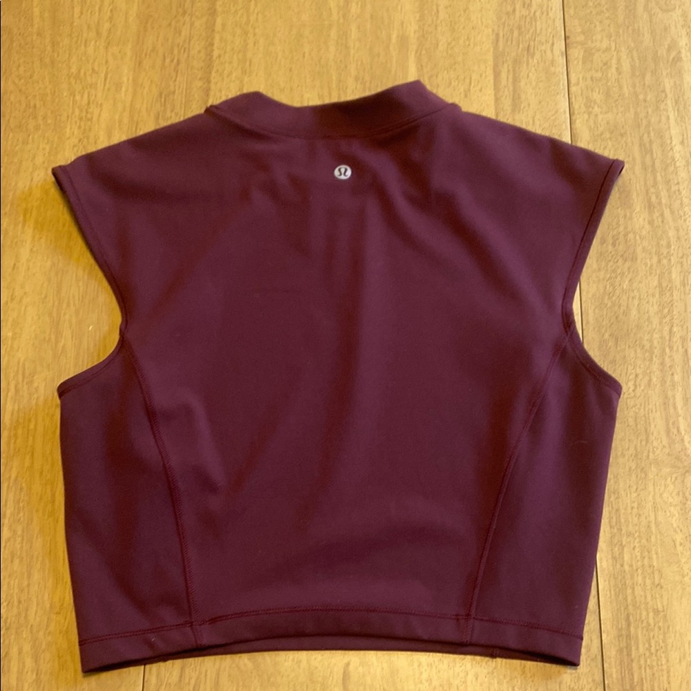 Lululemon Athletica burgundy Fitted Crop Tank Top